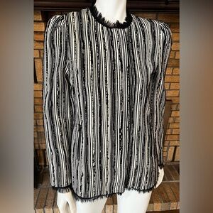 Love Shack Fancy Sienna Blazer Jacket Cream/Black NWT $495 Size 4